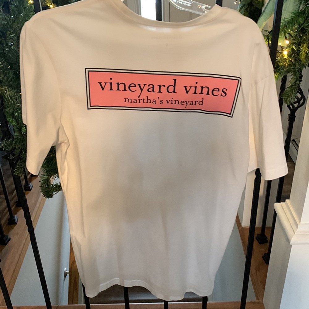 Vineyard Vines, Mens Small, white classic logo tee